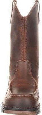 Georgia Men's Athens 11" Soft Toe Pull On Zipper Work Boot- Brown- GB00226  - Overlook Boots