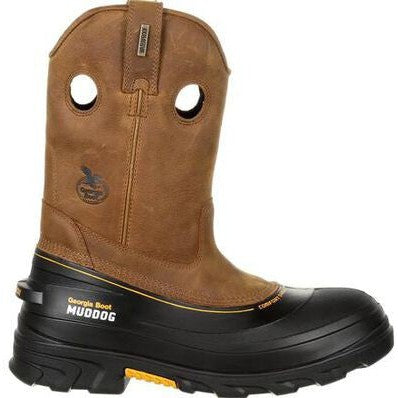 Georgia Men's Muddog 11" Composite Toe Waterproof Wellington Work Boot- Gold- GB00243 - Overlook Boots