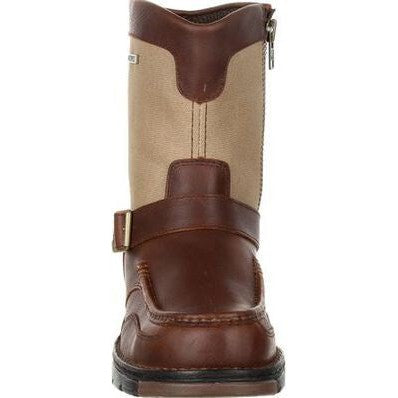 Georgia Men's Athens 8" Soft Toe Waterproof Side Zipper Work Boot- Brown- GB00245 - Overlook Boots