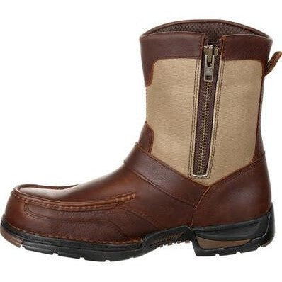 Georgia Men's Athens 8" Soft Toe Waterproof Side Zipper Work Boot- Brown- GB00245 - Overlook Boots