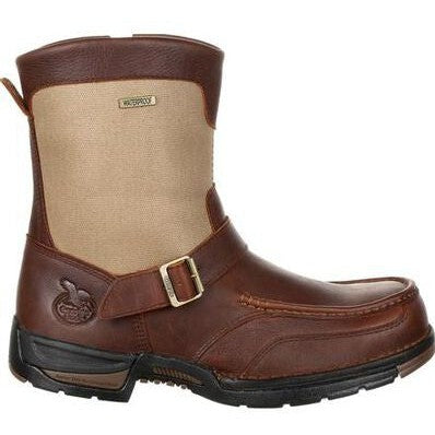 Georgia Men's Athens 8" Soft Toe Waterproof Side Zipper Work Boot- Brown- GB00245 - Overlook Boots