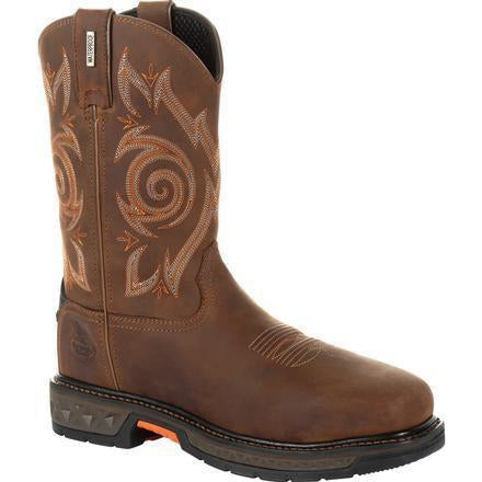 Georgia Men's Carbo-Tec Lightweight 11" Steel Toe Waterproof Western Work Boot Brown - GB00264 8 / Medium / Brown - Overlook Boots