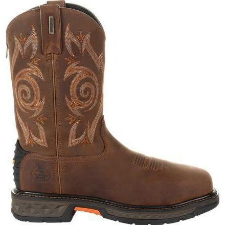 Georgia Men's Carbo-Tec Lightweight 11" Steel Toe Waterproof Western Work Boot Brown - GB00264 - Overlook Boots
