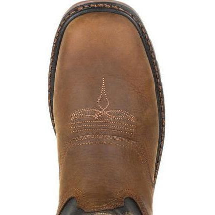 Georgia Men's Carbo-Tec Lightweight 11" Pull-On Waterproof Western Work Boot -Brown GB00266 - Overlook Boots