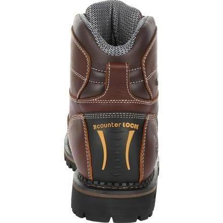 Georgia Men's Amp Lightweight Low-Heel Logger 6" Waterproof Work Boot - Brown - GB00270 - Overlook Boots