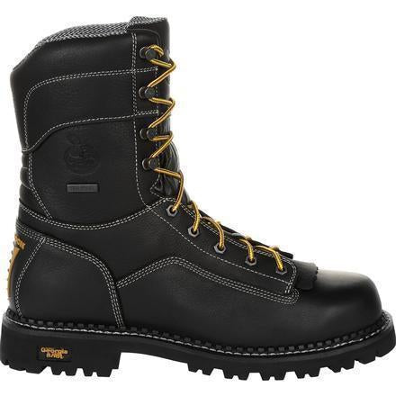 Georgia Men's Amp Lightweight Low-Heel Logger 9" Waterproof Work Boot - Black - GB00271 - Overlook Boots