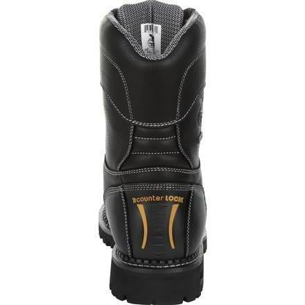 Georgia Men's Amp Lightweight Low-Heel Logger 9" Waterproof Work Boot - Black - GB00271 - Overlook Boots