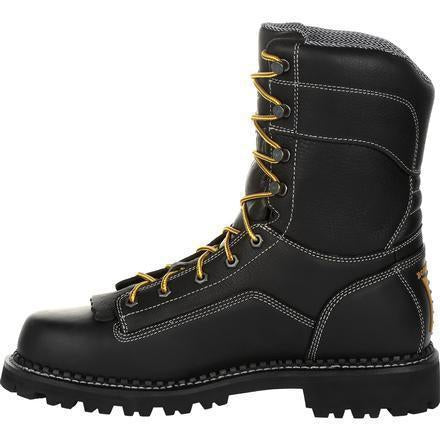 Georgia Men's Amp Lightweight Low-Heel Logger 9" Waterproof Work Boot - Black - GB00271 - Overlook Boots