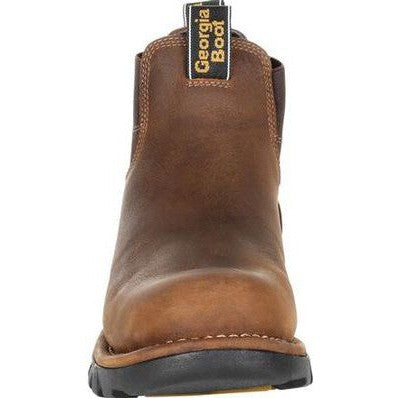 Georgia Men's Eagle One 4" Steel Toe Waterproof Chelsea Work Boot -Brown- GB00337 - Overlook Boots