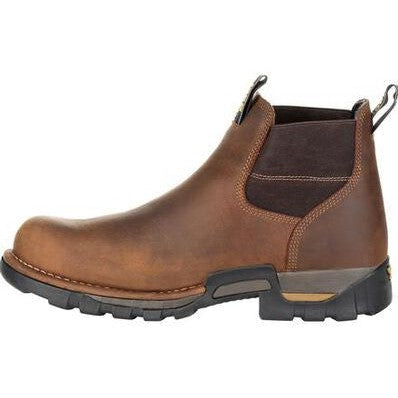 Georgia Men's Eagle One 4" Steel Toe Waterproof Chelsea Work Boot -Brown- GB00337 - Overlook Boots