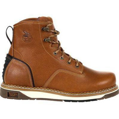 Georgia Men's Amped Lightweight Wedge Soft Toe Work Boot - Brown - GB00347 - Overlook Boots