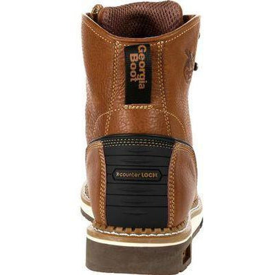 Georgia Men's Amped Lightweight Wedge Soft Toe Work Boot - Brown - GB00347 - Overlook Boots