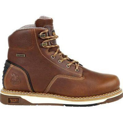 Georgia Men's Amped Lightweight Wedge Soft Toe Waterproof Work Boot - Brown - GB00350 - Overlook Boots