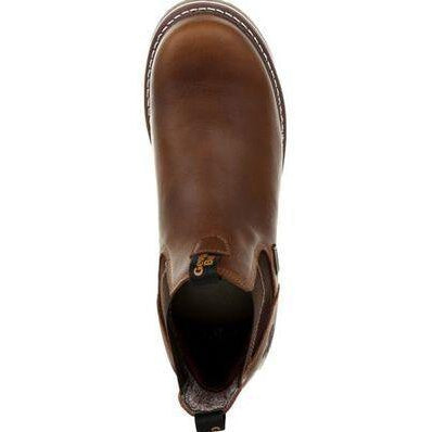 Georgia Men's Amped Lightweight Wedge Chelsea Steel Toe Waterproof Work Boot - Brown - GB00353 - Overlook Boots
