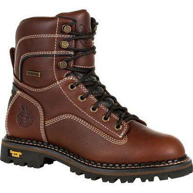 Georgia Women's Amped Lightweight Logger Alloy Toe Waterproof Work Boot - Brown - GB00428 6 / Medium / Brown - Overlook Boots