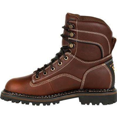 Georgia Women's Amped Lightweight Logger Alloy Toe Waterproof Work Boot - Brown - GB00428 - Overlook Boots