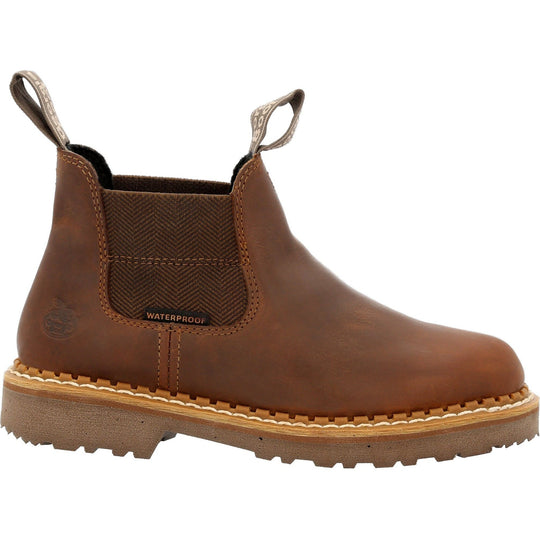 Georgia Women's Giant Revamp 5" Waterproof Pull-On Chelsea Boot Brown- GB00432 - Overlook Boots