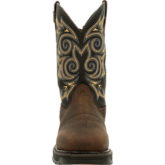 Georgia Men's Carbo-Tec Lightweight 11" Steel Toe Western Work Boot Brown- GB00437 - Overlook Boots