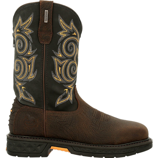 Georgia Men's Carbo-Tec Lightweight 11" Steel Toe Western Work Boot Brown- GB00437 - Overlook Boots