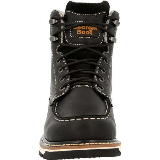 Georgia Men's Amped Lightweight Wedge 6" Moc Toe Waterproof Work Boot - Black - GB00475 - Overlook Boots