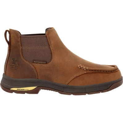 Georgia Men's Athens Superlyte Waterproof Chelsea Work Boot -Brown- GB00548 8 / Medium / Brown - Overlook Boots