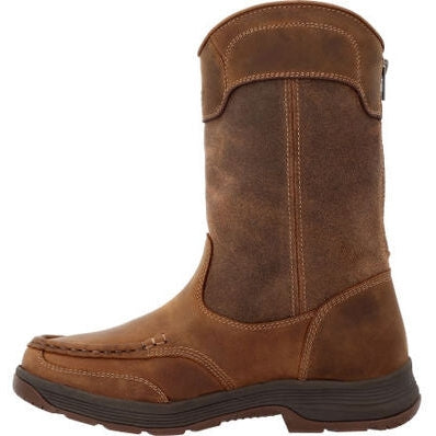 Georgia Men's Athens Superlyte 11" Waterproof Pull On Work Boot -Brown- GB00549 - Overlook Boots