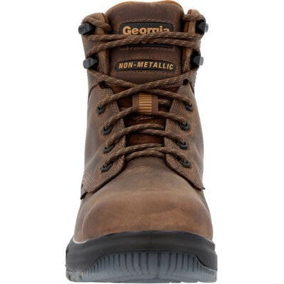 Georgia Men's Flxpoint Ultra 6" Soft Toe Waterproof Work Boot- Black/Brown- GB00551 - Overlook Boots