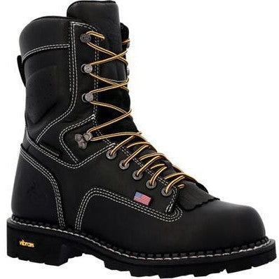 Georgia Men's USA Logger 8" Soft Toe Waterproof Work Boot -Black- GB00603 - Overlook Boots