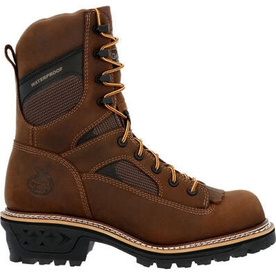 Georgia Men's Ltx Logger 9" Soft Toe WP Work Boot -Horse- GB00616 8 / Medium / Brown - Overlook Boots