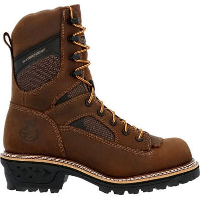 Georgia Men's Ltx Logger 9" Soft Toe Waterproof Work Boot -Horse- GB00616 8 / Medium / Brown - Overlook Boots