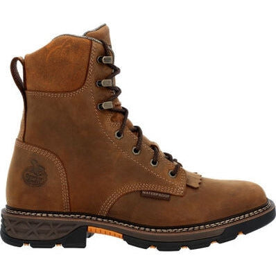 Georgia Men's Carbo Tec Flx 8" Soft Toe Waterproof Lacer Western Work Boot -Brown- GB00623 7 / Medium / Brown - Overlook Boots