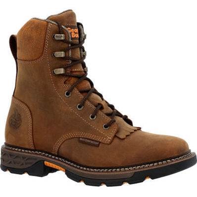 Georgia Men's Carbo Tec Flx 8" Soft Toe Waterproof Lacer Western Work Boot -Brown- GB00623 - Overlook Boots