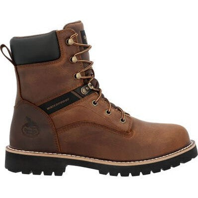 Georgia Boot Men's Giant G8374 Work Boot - Waterproof Brown Leather, 8 Wide