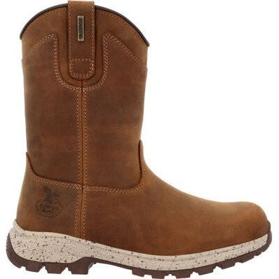 Georgia Women's Eagle Trail 10" Soft Toe Waterproof Pull On Work Boot -Brown- GB00645 6 / Medium / Brown - Overlook Boots