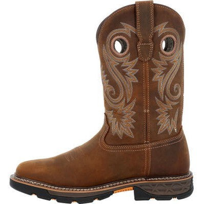 Georgia Men's Carbo Tec FLX 11" Soft Toe Waterproof Pull On Work Boot- Brown- GB00649 - Overlook Boots