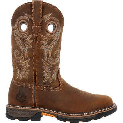 Georgia Men's Carbo Tec FLX 11" Soft Toe Waterproof Pull On Work Boot- Brown- GB00649 - Overlook Boots