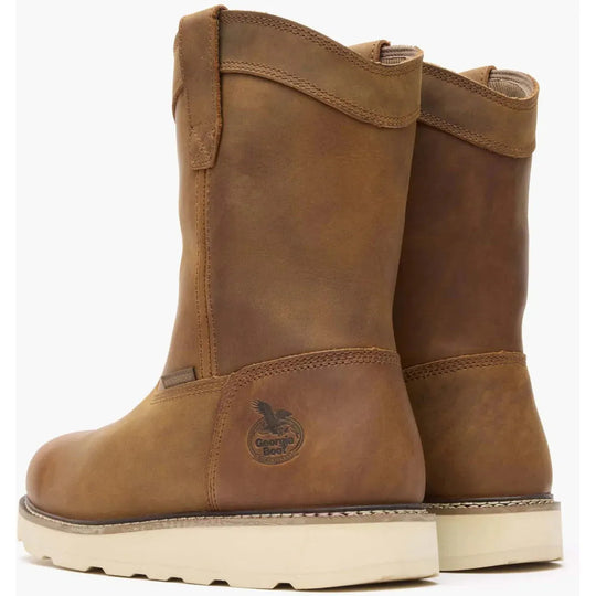 Georgia Men's Core 37 10" Soft Toe Waterproof Pull On Wedge Boot - Brown - GB00666 - Overlook Boots