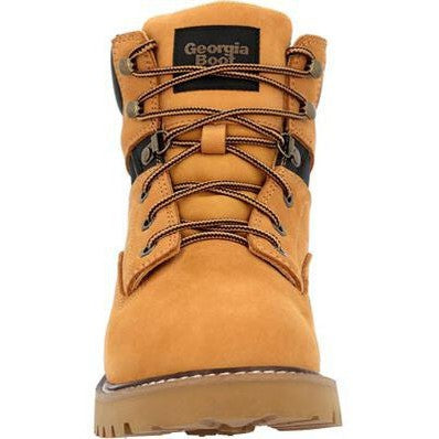 Georgia Men's Core 37 6" Steel Toe Waterproof Lace-Up Work Boot Wheat- GB00673 - Overlook Boots