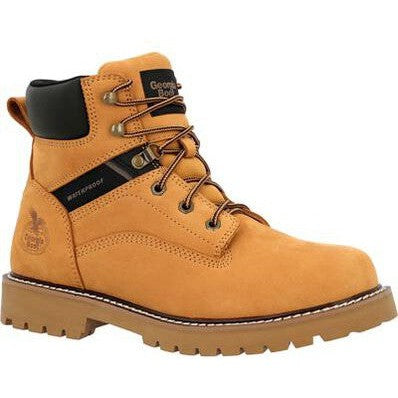 Georgia Men's Core 37 6" Steel Toe Waterproof Lace-Up Work Boot Wheat- GB00673 7 / Medium / Wheat - Overlook Boots