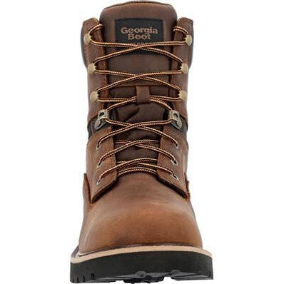 Georgia Men's Core 37 8" Steel Toe Waterproof Lace-Up Work Boot- Brown- GB00674 - Overlook Boots