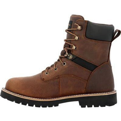Georgia Men's Core 37 8" Steel Toe Waterproof Lace-Up Work Boot- Brown- GB00674 - Overlook Boots