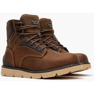 Georgia Men's Carbon Flex 6" Carbon Toe Waterproof Wedge Work Boot - Brown - GB00713 - Overlook Boots