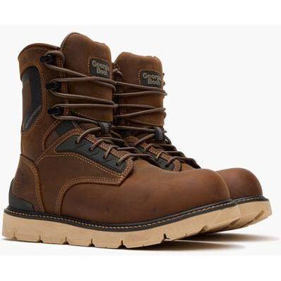 Georgia Men's Carbon Flex 8" Carbon Toe Waterproof Wedge Work Boot - Brown - GB00714 - Overlook Boots