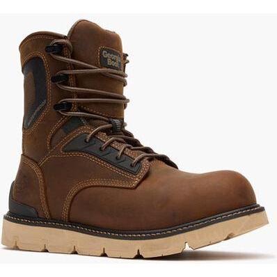 Georgia Men's Carbon Flex 8" Carbon Toe Waterproof Wedge Work Boot - Brown - GB00714 7 / Medium / Brown - Overlook Boots
