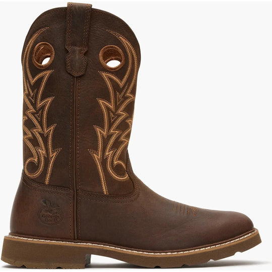 Georgia Men's Core 37 11" Soft Toe Pull-On Western Work Boot - Brown - GB00726 - Overlook Boots