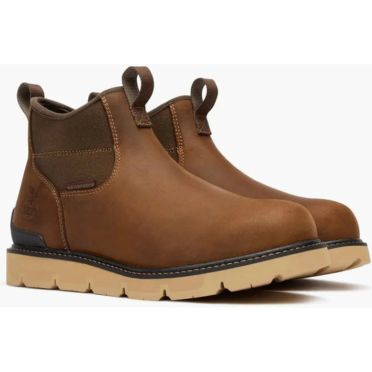 Georgia Men's Carbon Flex 6" Carbon Toe WP Chelsea Work Boot- Brown- GB00731 - Overlook Boots