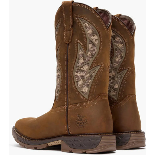 Georgia Men's Carbo-Tec FLX 11" Pull On Work Boot- Brown- GB00734 - Overlook Boots