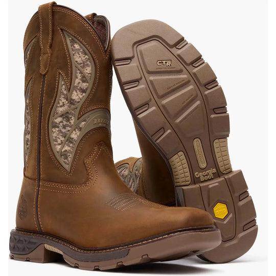 Georgia Men's Carbo-Tec FLX 11" Pull On Work Boot- Brown- GB00734 - Overlook Boots