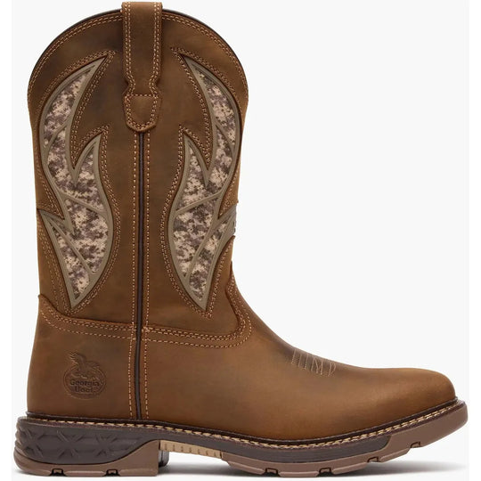 Georgia Men's Carbo-Tec FLX 11" Pull On Work Boot- Brown- GB00734 - Overlook Boots