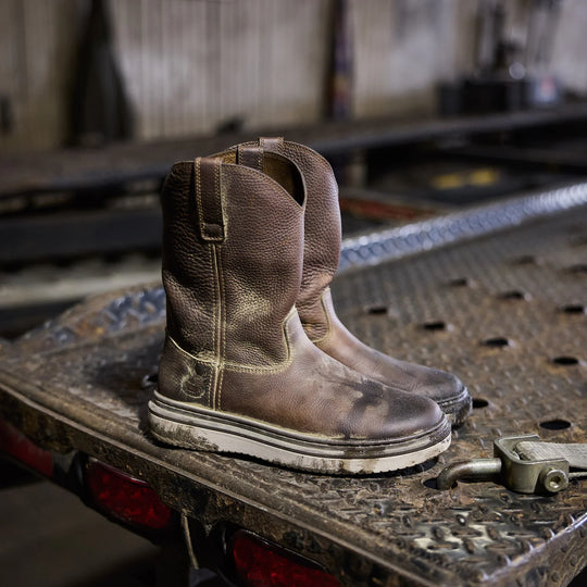Georgia Men's Superlyte 11" Pull On Wedge Work Boot- Brown- GB00743 - Overlook Boots